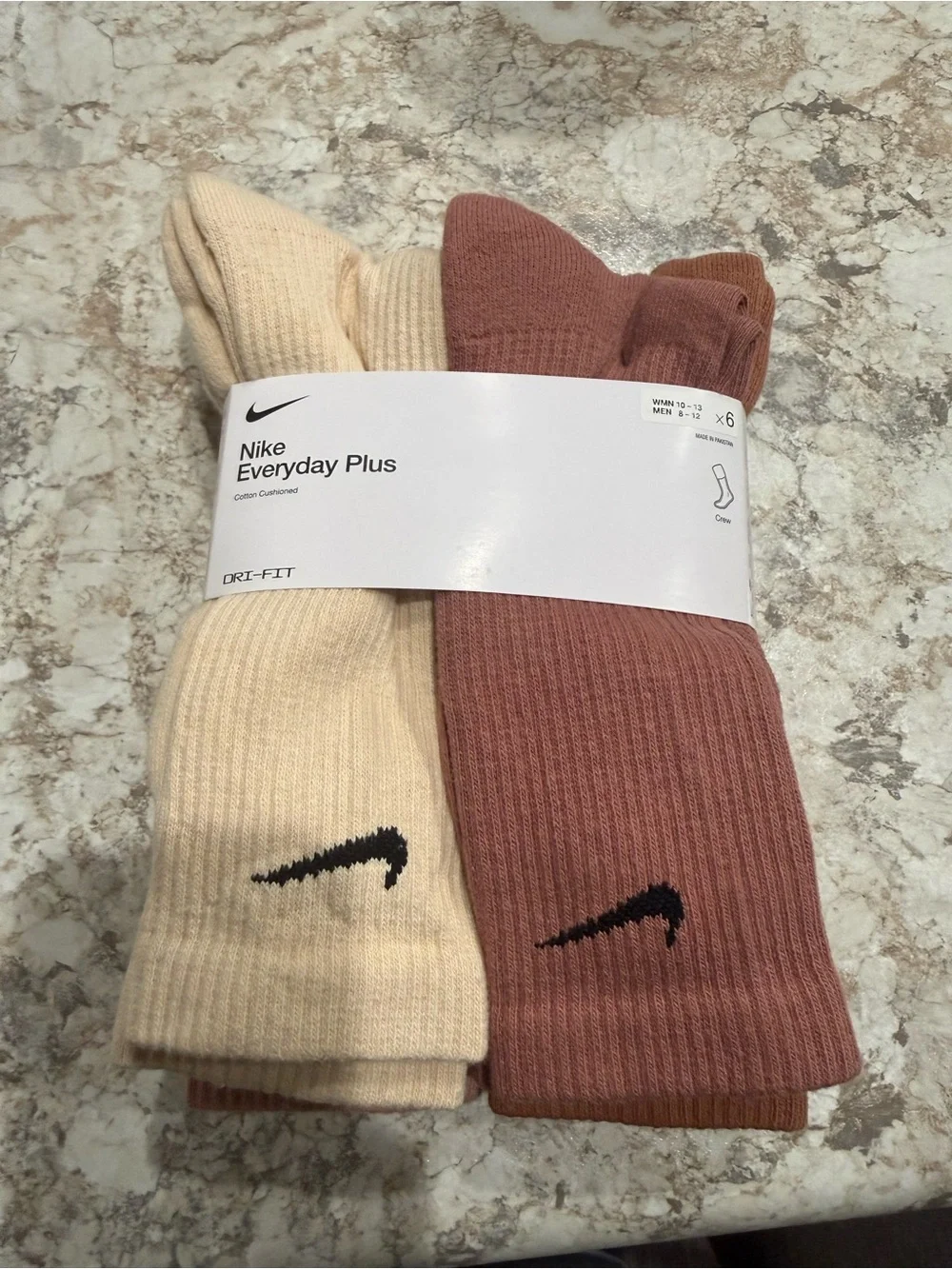 Unisex Nike Everyday Plus Crew Socks - Cream & Rust